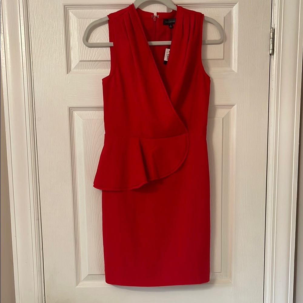 NWT The Limited Red Asymmetrical Peplum Cocktail Dress size 0